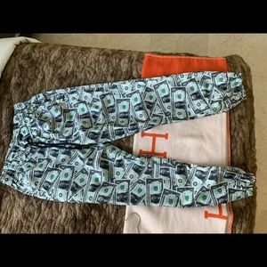 Money Print Windbreaker Pants